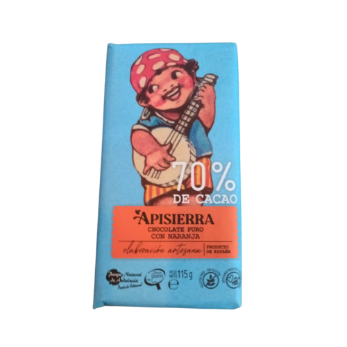 Tableta Chocolate Artesano con Naranja 115gr