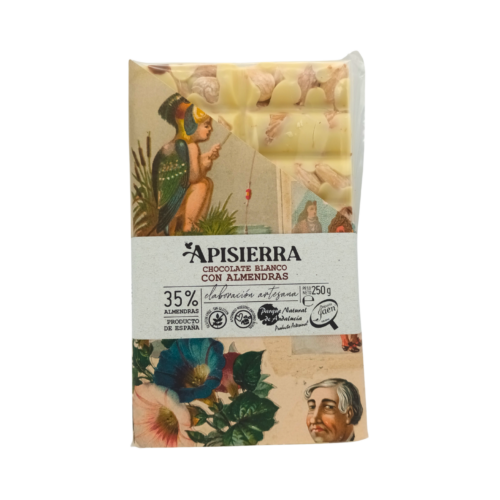 Tableta chocolate blanco con almendras 300 gr